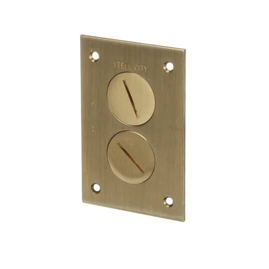 Steel City® MopTite™ P-64-DU Cover Plate, 4-1/2 in L x 3 in W, Brass