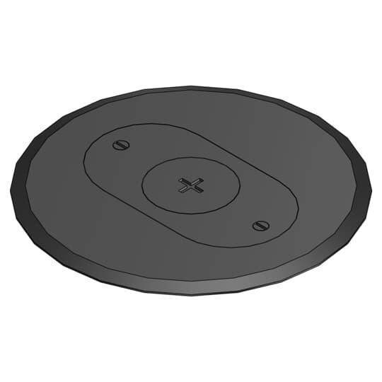 Steel City® MopTite™ P-68-FSC-BLK Non-Metallic Carpet Plate With 1 in NPS Screw Plug, 6 in Dia, Polycarbonate