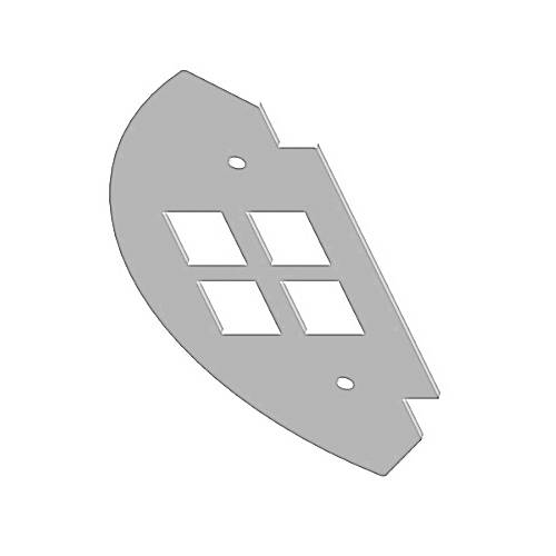 Steel City® RPT8-SDP-KEYSTONE Side Device Plate Keystone Kit, For Use With Recessed Poke-Through Systems and Keystone, Steel