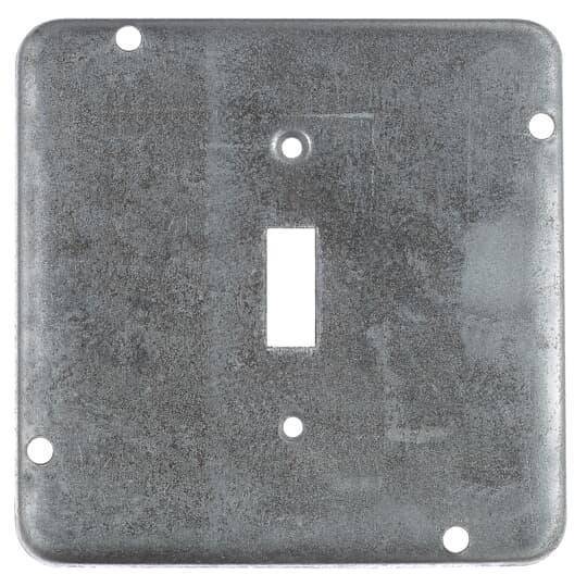 Steel City® RSL-9 Outlet Box Cover, 4-11/16 in L x 4-11/16 in W x 1/2 in D, Steel