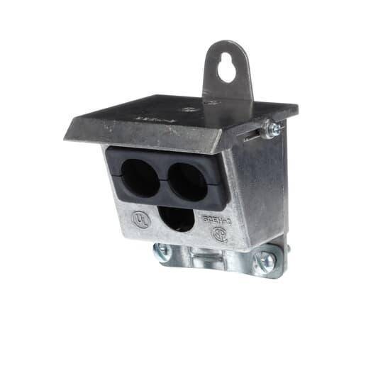 Steel City® SC-2001 Oval Service Cable Cap With Split Insulator, For Use With (3) 3/0 to 4/0 AWG Cable, Steel