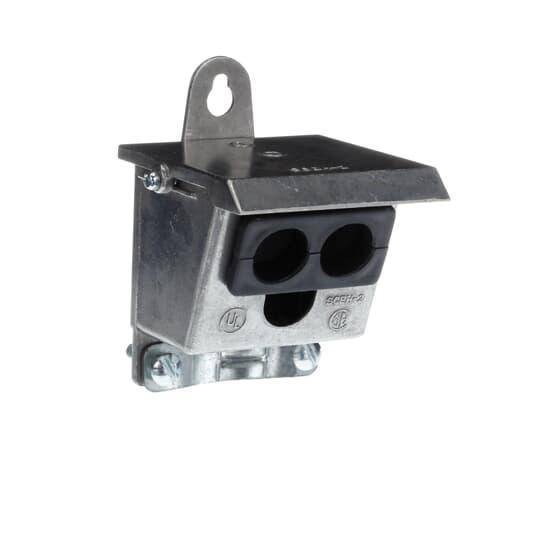 Steel City® SC-2001 Oval Service Cable Cap With Split Insulator, For Use With (3) 3/0 to 4/0 AWG Cable, Steel