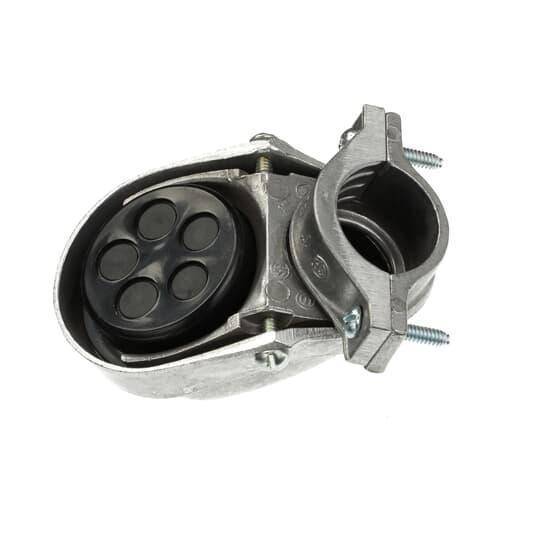 Steel City® SH-103 Clamp-On Service Cable Cap, 1 in, (5) 7/16 in, 1/2 in Hole, For Use With EMT/Rigid/IMC Conduits, Aluminum