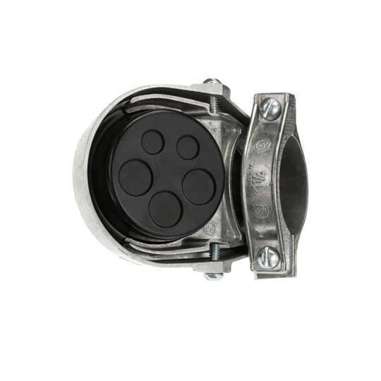 Steel City® SH-104 Clamp-On Service Cable Cap, 1-1/4 in, (5) 19/32 in, 5/8 in Hole, For Use With EMT/Rigid/IMC Conduits, Aluminum