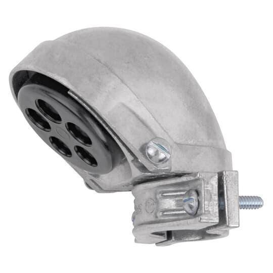 Steel City® SH-101 Clamp-On Service Cable Cap, 1/2 in, (4) 19/64 in Hole, For Use With EMT/Rigid/IMC Conduits, Aluminum