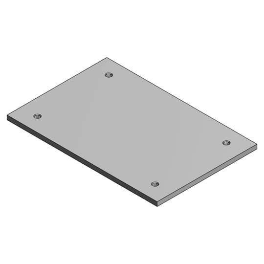 Steel City® SPP64BLNKWMTHAL Flush Service Blank Plate, 4-1/2 in L x 3 in W, Aluminum