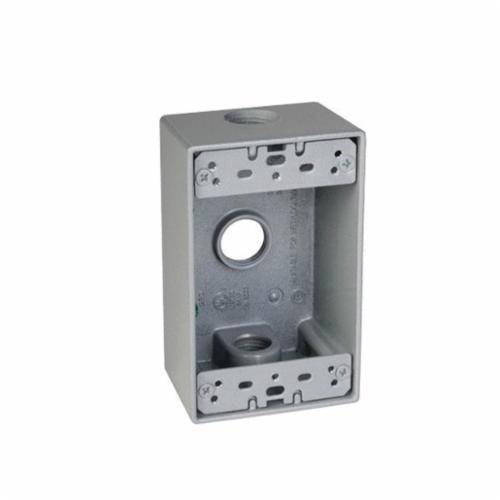 TAYMAC® SB350S Weatherproof Outlet Box, Die Cast Metal, 18 cu-in Capacity, 1 Gangs, 3 Outlets, 4-1/2 in L x 2-3/4 in W x 2 in D