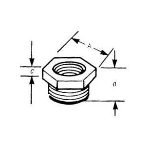T&B® 1250-TB Female Threaded Conduit Reducer, 3/4 to 1/2 in, For Use With Rigid/IMC Conduits, Malleable Iron