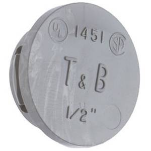 T&B® 1452 Locking Knockout Plug, 3/4 in, For Use With Rigid/IMC Conduits, Thermoplastic