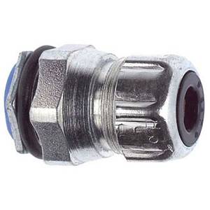 T&B® CHASE® 2632 Straight Cord Connector, 1/2 in Trade, 1/4 to 3/8 in Cable Openings, Steel