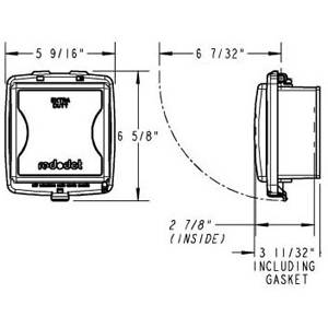 2-Gang, 5-9/16" x 2-7/8" x 6-5/8", Thomas & Betts Corporation 2CKPM-BULK Red Dot® Weatherproof While-In Use Box Cover, GFCI/Single/Duplex Receptacle, Clear Top/ Gray Bottom
