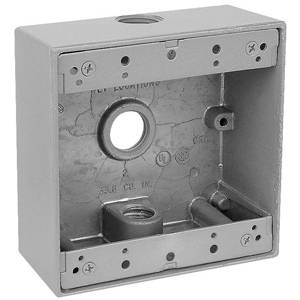 31.8 Cu Inch 3-Hub, Thomas & Betts Corporation 2IH3-1 Weatherproof Outlet Box, 2-Gang