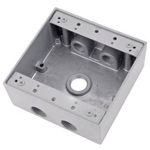 31.8 Cu Inch 5-Hub, Thomas & Betts Corporation 2IH5-1 Weatherproof Outlet Box, 2-Gang