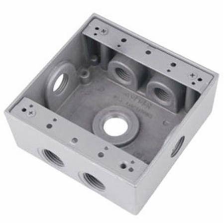 31.8 Cu Inch 7-Hub, Thomas & Betts Corporation 2IH7S2-1 Weatherproof Outlet Box, 2-Gang
