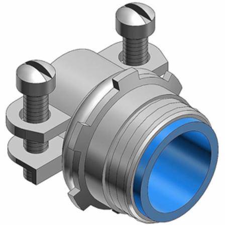 T&B® 3302M-TB 2-Screw Cable Connector, 1/2 in Trade, 0.25 to 0.59 in Cable Openings, Steel, Electro-Zinc Plated