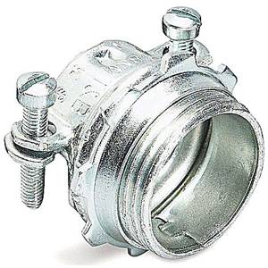 T&B® 3302-TB 2-Screw Non-Insulated Cable Connector With Slotted Screw, 1/2 in Trade, 0.25 to 0.59 in Cable Openings, Steel, Electro-Zinc Plated