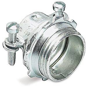 T&B® 3303-TB 2-Screw Non-Insulated Cable Connector With Slotted Screw, 3/4 in Trade, 0.53 to 0.75 in Cable Openings, Steel, Electro-Zinc Plated