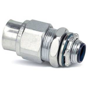 T&B® 3723 Straight Conduit Connector With Insulated Throat, Sealing Ring, Iron Retainer, 1 in Trade, Malleable Iron