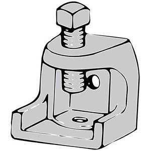 Steel City® 500-SC Beam Clamp, 1/4-20 Rod, 15/16 in THK Flange, 450 lb Load, Malleable Iron, Electroplated