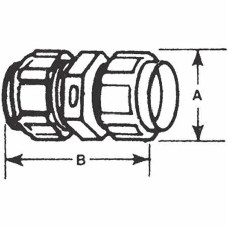 T&B® 5120 Conduit Coupling, 1/2 in, For Use With EMT Conduits, Steel, Electro-Zinc Plated