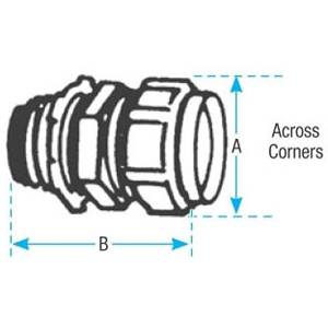 T&B® 5121-TB Compression Connector, 1/2 in Trade, For Use With EMT Conduits, Steel, Chromate Coated/Electro-Zinc Plated