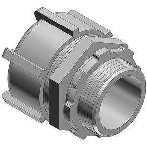 T&B® 5234AL Non-Insulated Straight Conduit Connector, 1 in Trade, Aluminum, Clear Chromate Coated/Zinc Plated