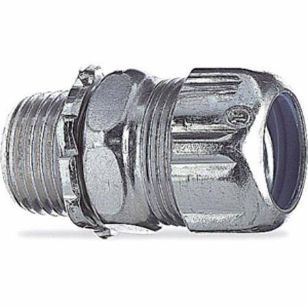 T&B® 5231 Non-Insulated Straight Conduit Connector, 3/8 in Trade, Steel, Chromate Coated/Electro-Zinc Plated