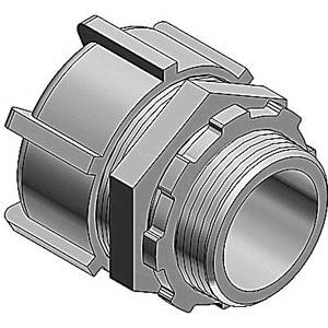 T&B® 5231 Non-Insulated Straight Conduit Connector, 3/8 in Trade, Steel, Chromate Coated/Electro-Zinc Plated
