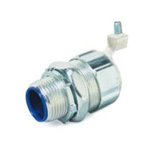 T&B® 5232GR External Bonding Non-Insulated Straight Grounding Connector With Revolver Lug, 1/2 in Trade, Steel, Chromate Coated/Electro-Zinc Plated