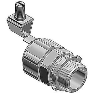 T&B® 5233GR External Bonding Non-Insulated Straight Grounding Connector, 3/4 in Trade, Steel, Chromate Coated/Electro-Zinc Plated