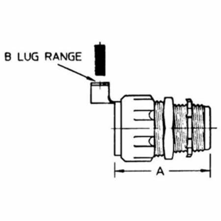 T&B® 5233GR External Bonding Non-Insulated Straight Grounding Connector, 3/4 in Trade, Steel, Chromate Coated/Electro-Zinc Plated