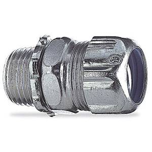 T&B® 5235 Non-Insulated Straight Conduit Connector, 1-1/4 in Trade, Steel, Chromate Coated/Electro-Zinc Plated
