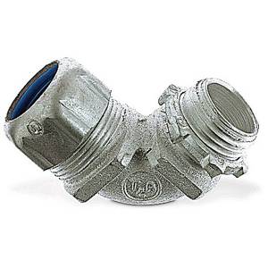 T&B® 5254AL Non-Insulated Conduit Connector, 1 in Trade, 90 deg, Aluminum, Clear Chromate Coated/Zinc Plated