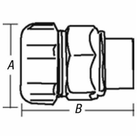 T&B® 5272 Straight Female Hub Adapter, 1/2 in Trade, Steel, Chromate Coated/Electro-Zinc Plated