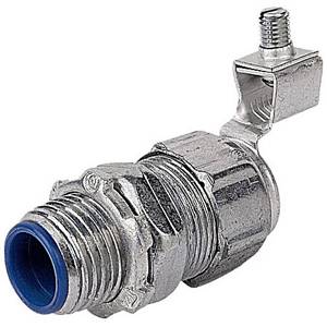 T&B® 5337GR External Bonding Insulated Straight Grounding Connector With Copper Lug, 2 in Trade, Steel, Chromate Coated/Electro-Zinc Plated