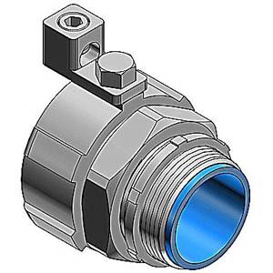 T&B® 5337GR External Bonding Insulated Straight Grounding Connector With Copper Lug, 2 in Trade, Steel, Chromate Coated/Electro-Zinc Plated