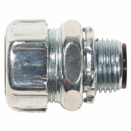 T&B® 5333-HT High Temperature Insulated Straight Conduit Connector, 3/4 in Trade, Steel, Clear Chromate Coated/Zinc Plated