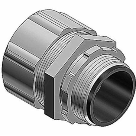 T&B® 5333-HT High Temperature Insulated Straight Conduit Connector, 3/4 in Trade, Steel, Clear Chromate Coated/Zinc Plated