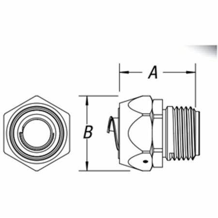 T&B® 5336SST Straight Conduit Connector, 1-1/2 in Trade, Stainless Steel