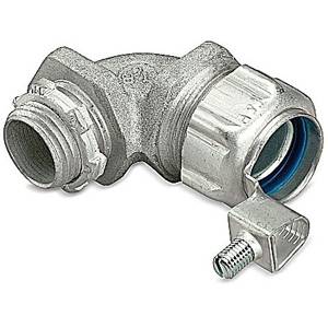 T&B® 5352GR External Bonding Insulated Grounding Connector With Revolver Lug, 1/2 in Trade, 90 deg, Malleable Iron, Chromate Coated/Electro-Zinc Plated