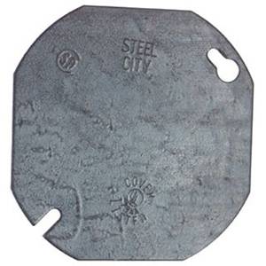 4" Dia, Flat, Thomas & Betts Corporation 54-C-1 Octagon Box Cover