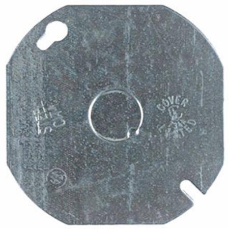 4" Dia, Flat, Thomas & Betts Corporation 54-C-6 Octagon Box Cover