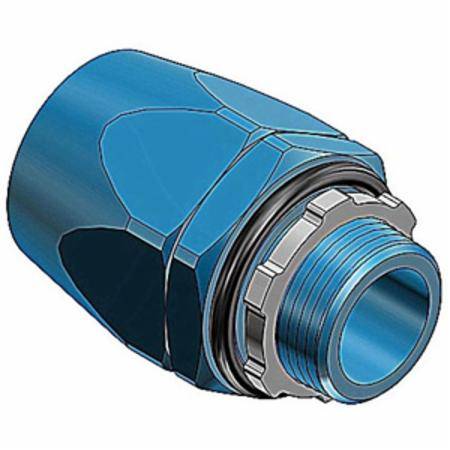 T&B® 6303 Straight Conduit Connector With Captive Sealing O-Ring, Tapered Hub Thread, 3/4 in Trade, Thermoplastic, Electro-Zinc Plated