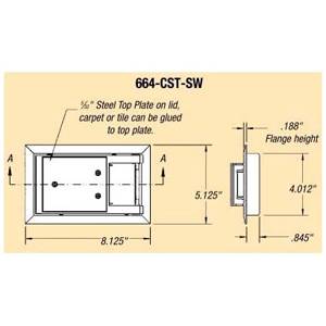 Rectangle, Thomas & Betts Corporation 664-CST-SW-GRY Floor Box Cover