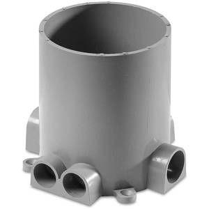 Steel City® 68-P 68 Series Flush Service Non-Metallic Floor Box, PVC, 100 cu-in Capacity, (4) Outlets, 6-3/8 in W x 6 in D