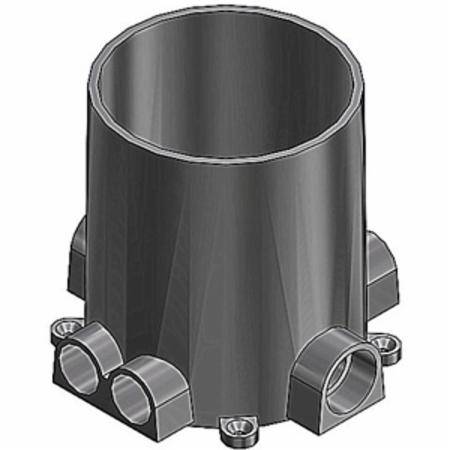 Steel City® 68-P 68 Series Flush Service Non-Metallic Floor Box, PVC, 100 cu-in Capacity, (4) Outlets, 6-3/8 in W x 6 in D