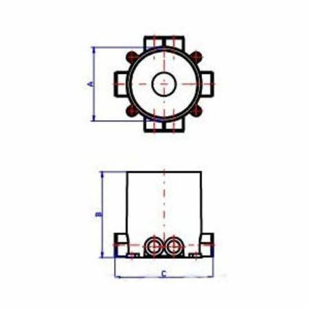 Steel City® 68-P 68 Series Flush Service Non-Metallic Floor Box, PVC, 100 cu-in Capacity, (4) Outlets, 6-3/8 in W x 6 in D
