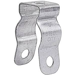 Steel City® 6H0-B 6H-B Conduit Hanger, 1/2 x 3/8 to 1/2 in, For Use With 1/2 to 4 in EMT, Rigid and Pipe Conduits, Steel, Electro Galvanized
