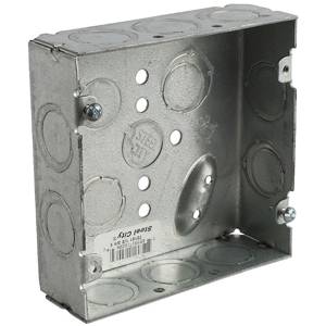 29.5 Cu Inch, 28-Knockout, Thomas & Betts Corporation 72151_1/2-3/4E Square Outlet Box