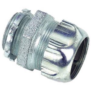 T&B® 8121 Non-Insulated Threadless Conduit Connector, 1/2 in Trade, For Use With Rigid/IMC Conduits, Malleable Iron, Chromate Coated/Electro-Zinc Plated